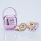 MIYOCAR personalized any name rose gold bling pacifier and clip pacifier box set BPA free dummy Luxury