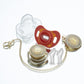 Miyocar Bling Custom Rose Gold Pacifiers Bring 3 Replacement Silicone Teat Include All Size for Boy Girl Baby Shower Gift