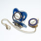 MIYOCAR Sparkling Bling Custom Baby Pacifiers and Clips/Holder Kit with Name Adorned with Blue Rhinestones for boy girl