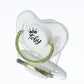 MIYOCAR Sparkling Custom Baby Pacifiers with Name Adorned with Elegant Green Rhinestones for boy girl baby shower gift