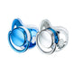 Miyocar Custom Blue Silver Pacifier(2pcs) with Name Bring 6 Replacement Teat Include All Size for Boy Girl Baby Shower Gift