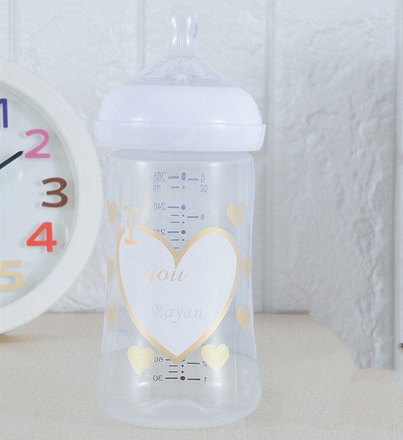 MIYOCAR personalized gold bling baby bottle pacifier and pacifier clip set BPA free unique gift for baby feeding bottle pacifier