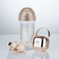 Miyocar Gold 3pcs Set Luxurious Custom Baby Pacifiers and Baby Bottle Set with Name for Boy and Girl,0-6 Months Baby Shower