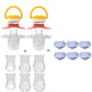 Miyocar Luxurious Gold Pacifier(2pcs) Bring 6 Replacement Silicone Teat Includes All Size for Boy and Girl Baby Shower Gift