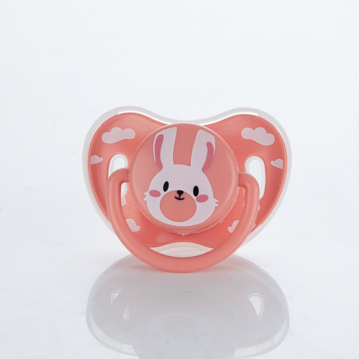 Miyocar Lovely Bunny Baby Pacifiers Bring Replacement Nipple Includes 3 Different Size Silicone Teat for Boy and Girl