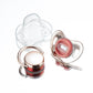 Miyocar Luxurious Gold Red Pacifier(2pcs) Bring 6 Replacement Silicone Teat Includes All Size for Boy and Girl Baby Shower Gift