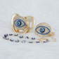 MIYOCAR blue Bling evil eye pacifier and clip set pacifier chain holder bling colorful lovely evil eye pacifier AEYE-C